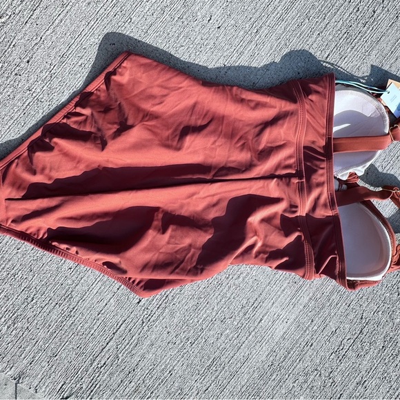 Kona Sol Rust Orange One-Piece Swimsuit NWT - Picture 6 of 8